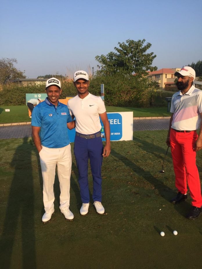 Sunit Chowrasia's (centre) course record at the Chandigarh Golf Club in November last had uncle SSP Chawrasia (left) doubting the feat initially.