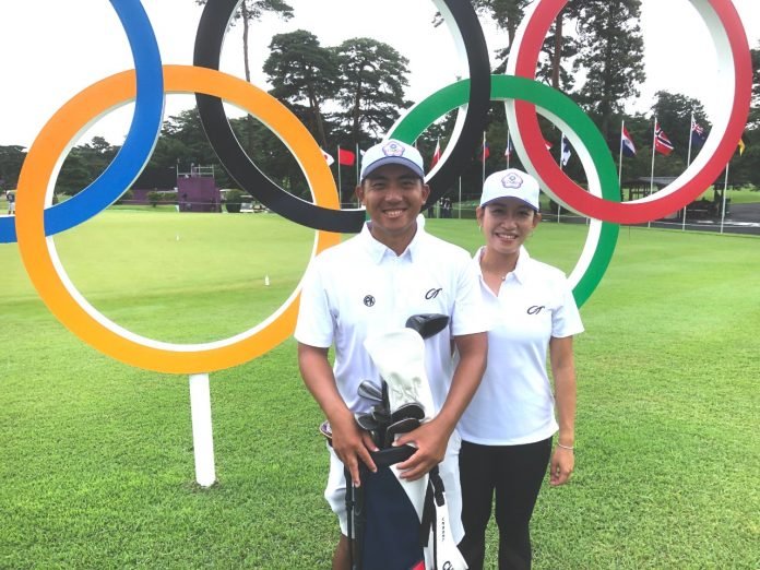 Wife Michelle is hoping to live up to the old adage that behind every successful man is a woman when CT Pan tees off at the Tokyo Olympics on Thursday. Photo: IGF/PGA Tour