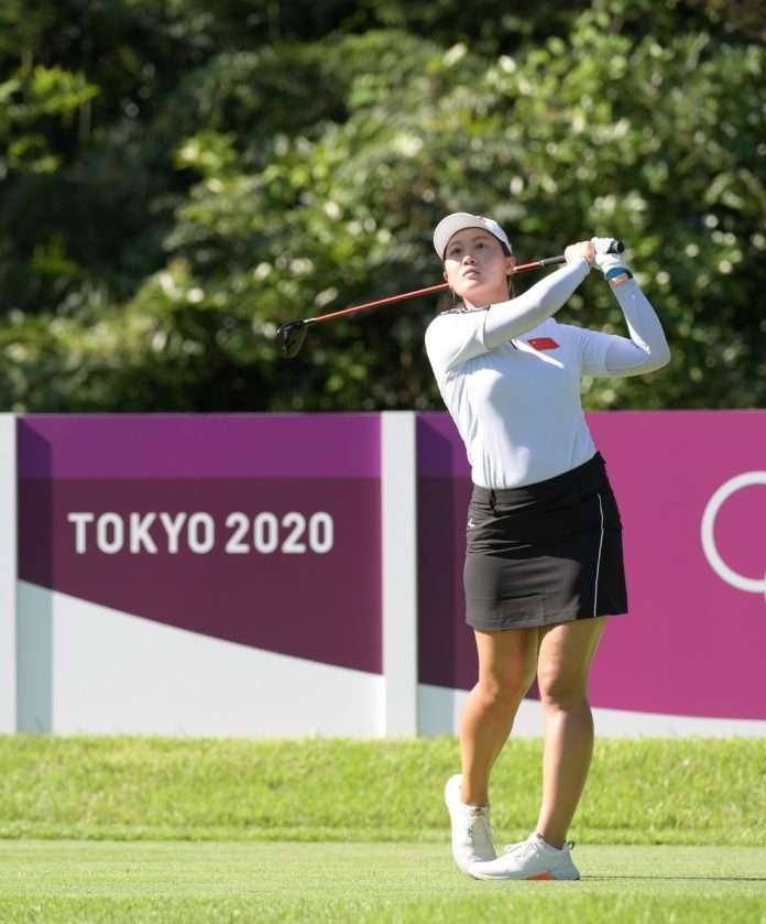 Xiyu Lin laboured to a 2-under 69 at Kasumigaseki Country Club’s East Course to stay within three shots of a podium finish in tied 10th place alongside China compatriot Shanshan Feng at the Tokyo Olympics. Photo: IGF