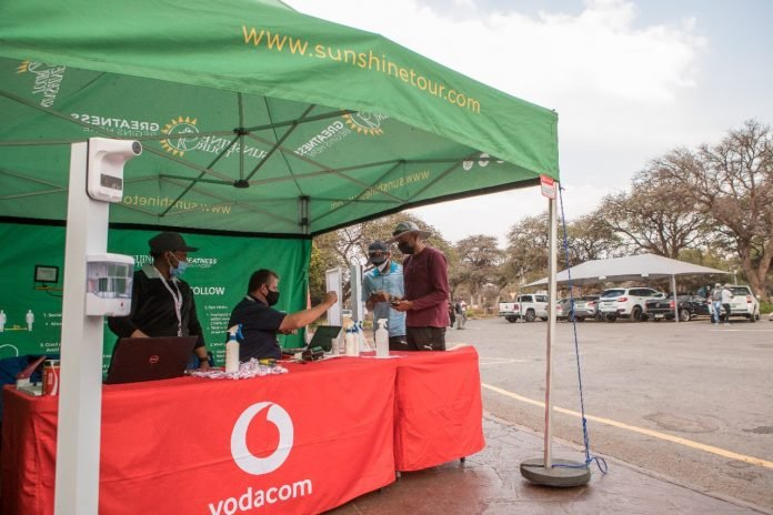 A vaccination drive for golf professionals on the Sunshine Tour is underway this week at the tournament site of the Vodacom Origins of Golf Series at Kathu, Northern Cape, in South Africa. Photo: Sunshine Tour