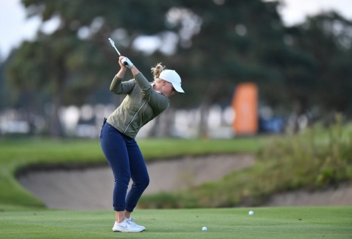 Local favourite Maja Stark rattled in a resounding eight birdies in her final eleven holes to skyrocket up the leaderboard and set the pace at the midway mark of the Creekhouse Ladies OPen in Sweden. Photo: LET