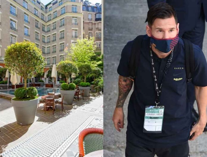 At least four rooms were robbed at a Paris hotel where Lionel Messi has been staying.