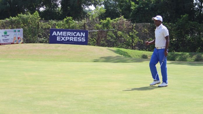 M Dharma shot identical scores of 8-under 62 to take a three-shot lead at the Jaipur Open at the Rambagh Golf Club. Photo: PGTI