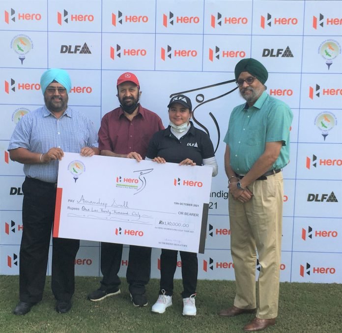 The win in Chandigarh cemented Amandeep Drall’s place on top of the Hero Order of Merit, which she was already leading. Photo: WGAI