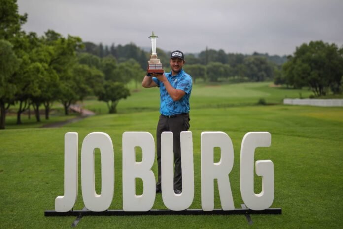 Joburg Open is Thriston Lawrence’s second Sunshine Tour title and his first DP World Tour title. With it he secured an exemption into the historic 150th Open at St Andrews next year. Photo: Sunshine Tour